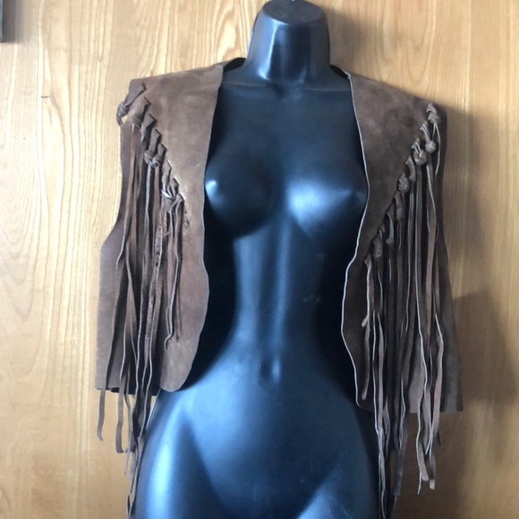 Vintage Genuine Leather Fringed Vest - Picture 1 of 2